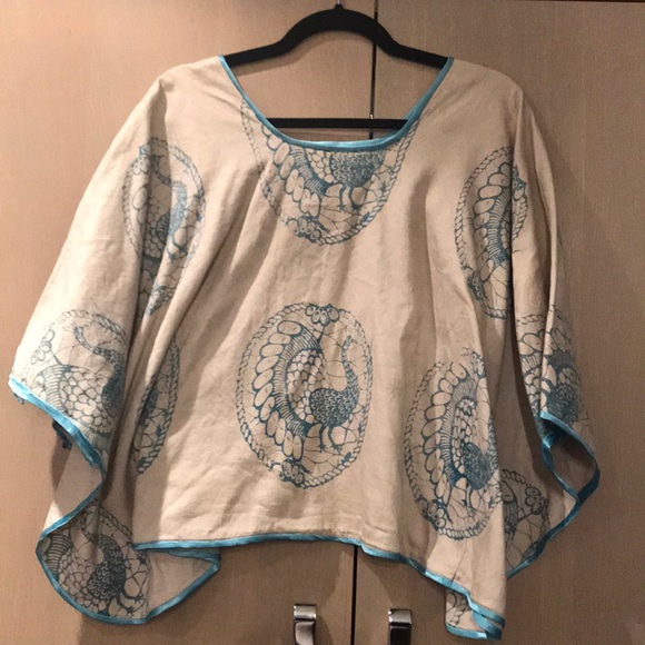 Vintage Peacock Cape/Poncho - Picture 2 of 4